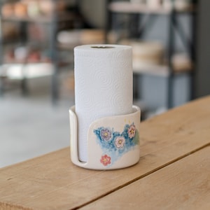 Keramik Papierhandtuchhalter - Floral Küchen Dekor, Handgemachter Papierrollen Halter, Toilettenpapier Halter