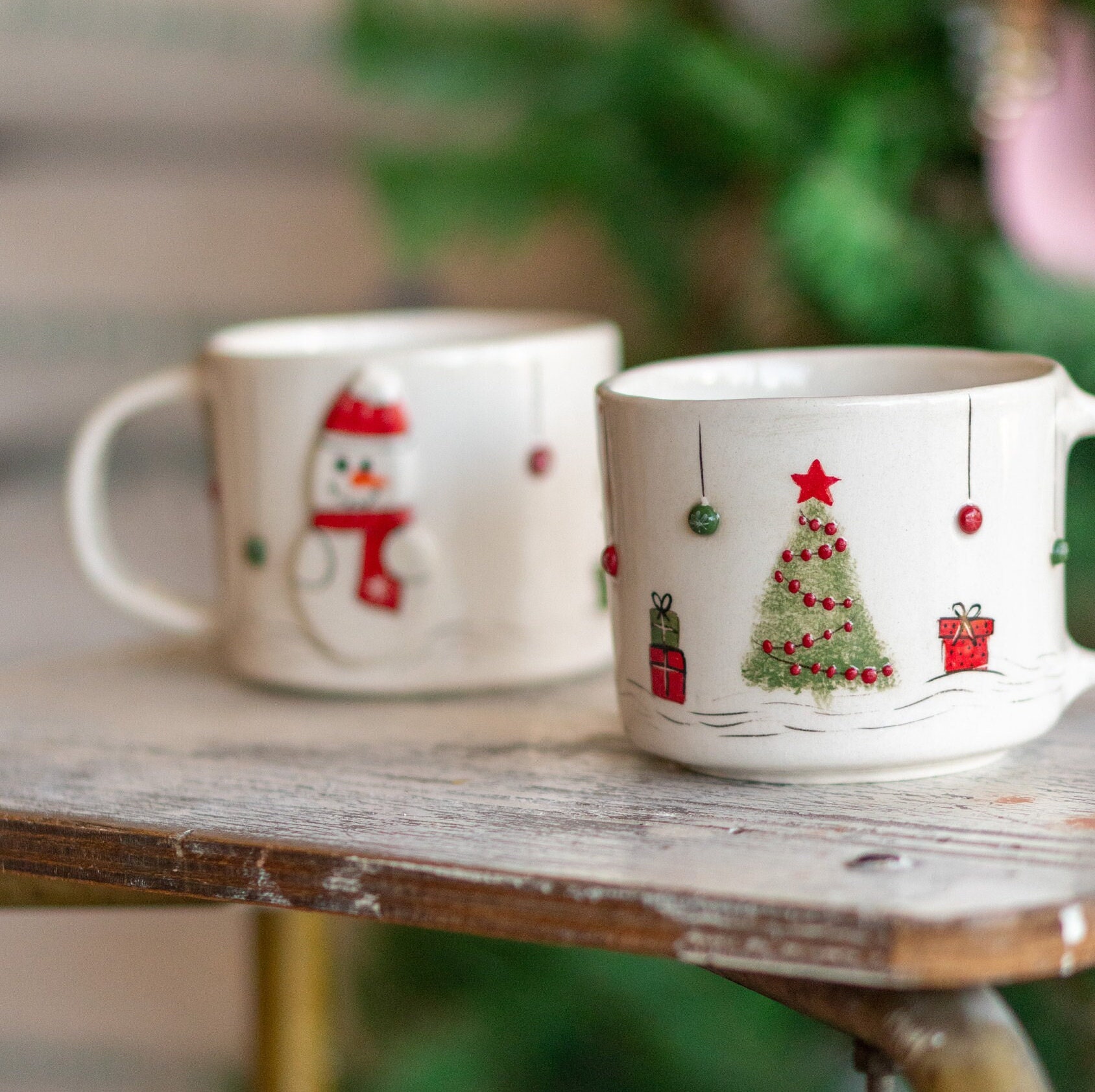 UPKOCH Tazza Natalizia in Ceramica 12Oz Con Pupazzo Di Neve 3D E Cappello Rosso Tazza Da Caffè E Tè Adorabile Per Casa Ufficio E Decorazioni Festive Di Natale