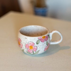Floral Mug, Handmade Ceramic Tea Cup, Flowers Coffee Mug image 3