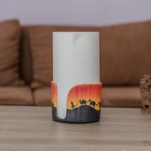 Suporte de toalha de papel cerâmico-decoração árabe, bancada de suporte de toalha, suporte de rolo de papel, suporte de papel higiênico