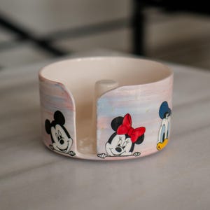 Porta-toalhas de papel de cerâmica, decoração de cozinha fofa, porta-rolos de cerâmica independente
