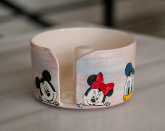 Ceramic Paper Towel Holder, Cute Kitchen Decor, Ceramic Free Standing Roll Holder