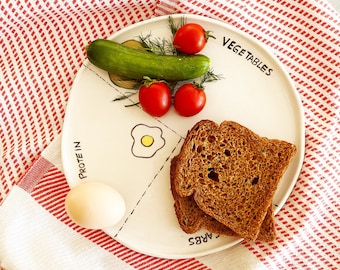 Diet Plate - Healthy Meal Serving Plate | Portion Control and Balanced Eating, 25 cm Segmented Meal Plate