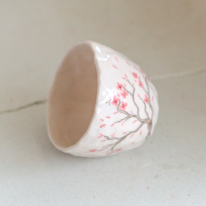 Sakura Flower Pottery Mug Cherry Blossom Tree, Handmade Pottery Coffee Cup, Lovely Gift Idea image 8