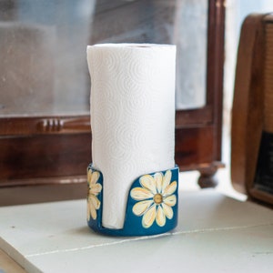 Toalheiro artesanal-suporte de toalha de papel, decoração floral de cozinha, suporte de papel higiênico, decoração de banheiro