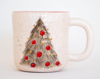 手作りの陶器製クリスマスツリーマグカップ、ゴールド - Etsy 日本