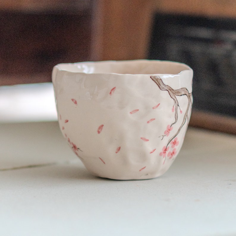 Sakura Flower Pottery Mug Cherry Blossom Tree, Handmade Pottery Coffee Cup, Lovely Gift Idea image 6