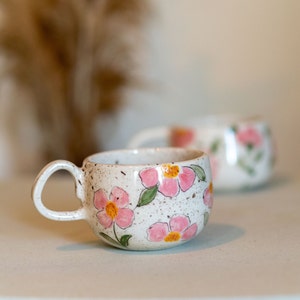 Floral Mug, Handmade Ceramic Tea Cup, Flowers Coffee Mug image 2