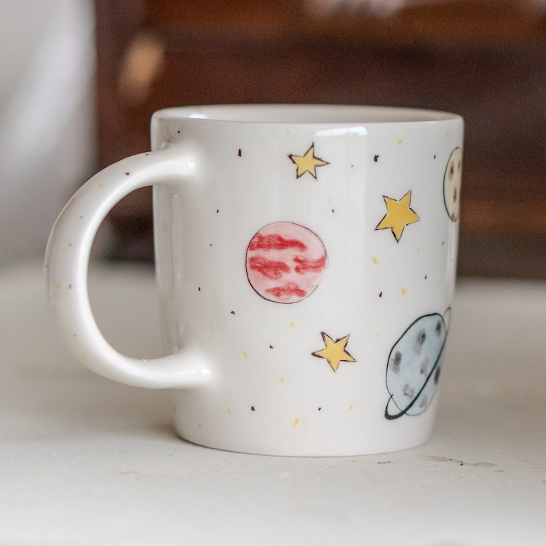 Planet Mug Space Mug Celestial, Handmade Ceramic Mug, Gift for Science Lover zdjęcie 4