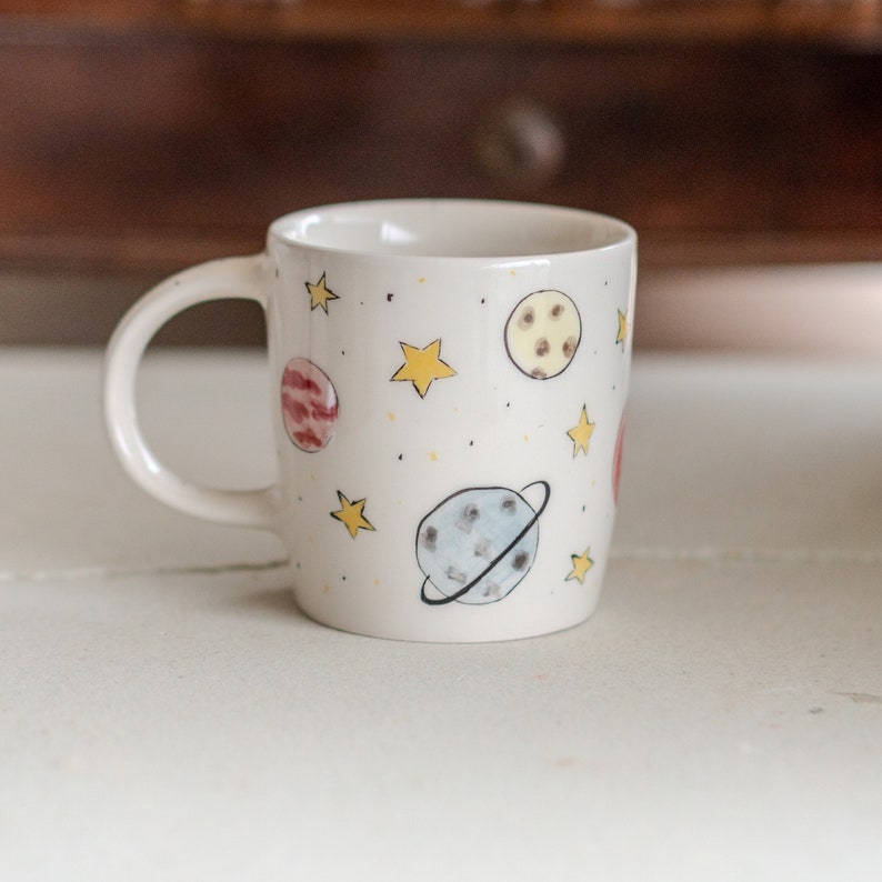 Planet Mug Space Mug Celestial, Handmade Ceramic Mug, Gift for Science Lover image 2