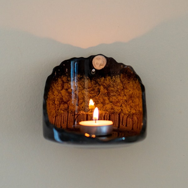 Forest Theme Candle Holder - Tea Light Holder, Wall Hanging Living Room Decor