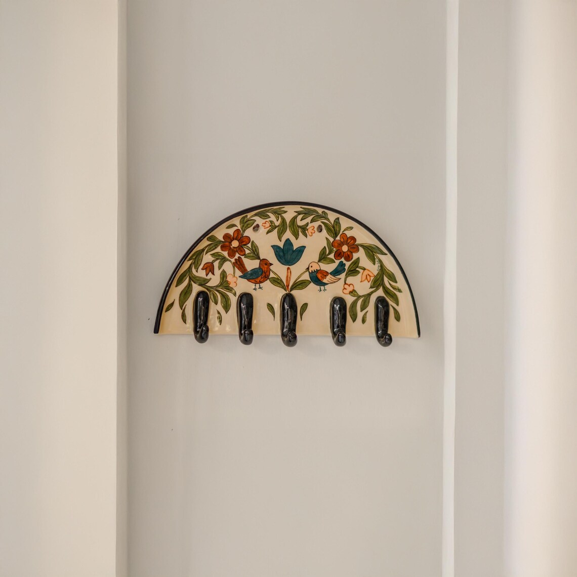 Handmade Ceramic Key Rack: Bird & Floral Vintage Home Decor - Etsy