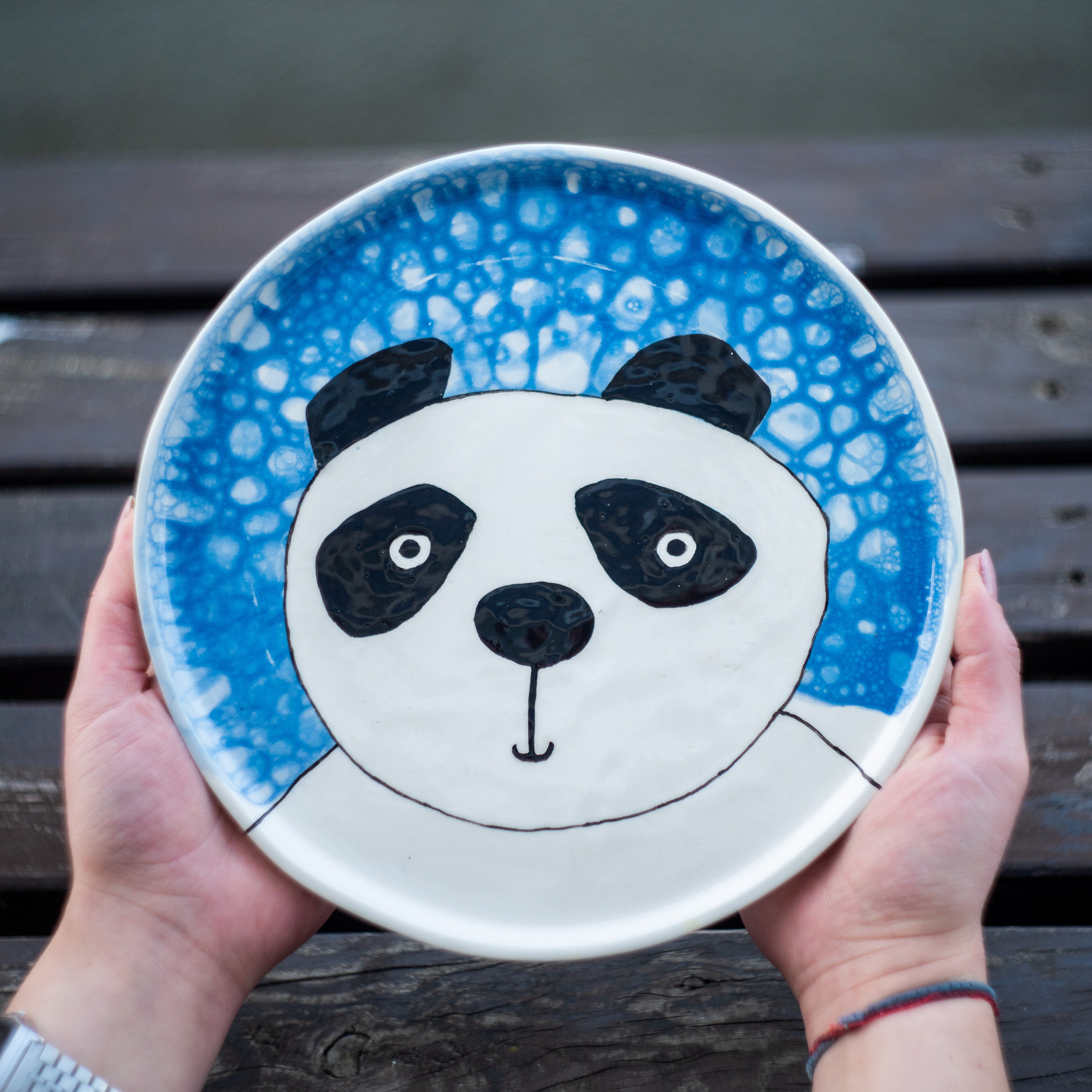 Cute Panda Plate 25 CM | Handmade Children Plate | Animal