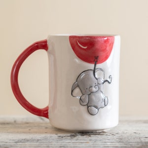 Elephant Gifts, Handmade Ceramic Coffee Mug, Animal Lover Gift Idea