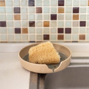 Self-Draining Sponge Holder and Soap Dish - Kitchen and Bathroom Organization Solution