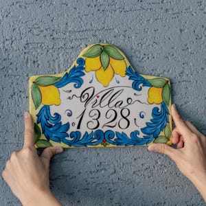 House Number Sign, Ceramic Address Sign, Handmade House Number | Personalized Door Number