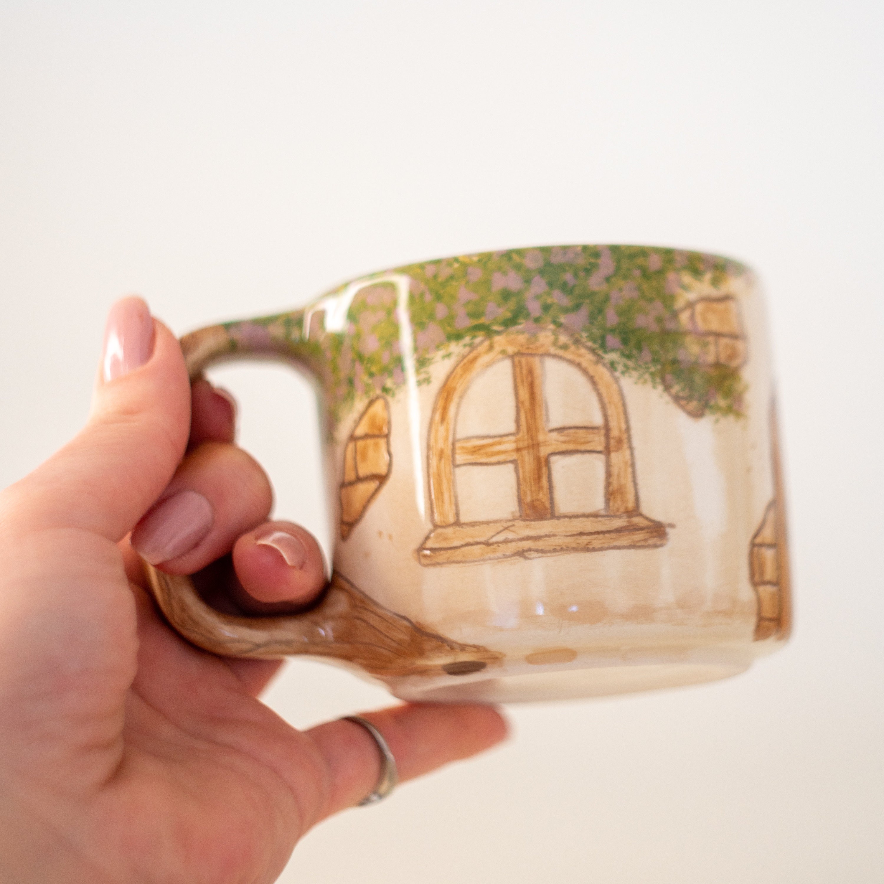 House Coffee Mug | Vintage House Decorated Coffee Cup | Large Handmade ...