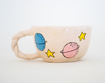 Handmade Tea Cup | Handcrafted Colorful Coffee Pottery | Einschulungsgeschenk, Cute Mug