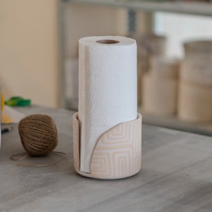Porta asciugamani di carta - Porta asciugamani in ceramica, porta rotolo di carta in ceramica fatto a mano