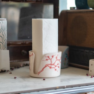 Suporte de toalha de papel-toalheiro, decoração floral de cozinha, decoração de casa artesanal, decoração de banheiro, suporte de papel higiênico