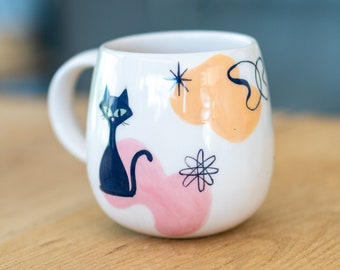 Croknit Themed Desk Accessories Pet Coffee Mugs, White,black