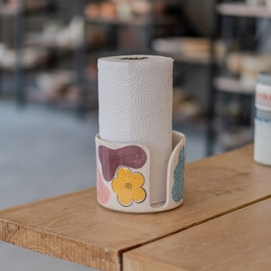 Porta-toalha de papel, toalheiro feito à mão, decoração de outono | Suporte de rolo único