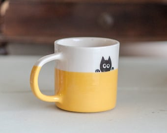 Funny Cat Mug - Black Cat Coffee Mug, Ceramic Coffee Mug, Cat Mom Mug