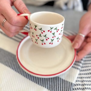 Cherry Mug, Espresso Cup, Handmade Coffee Cup, Turkish Coffee Cup