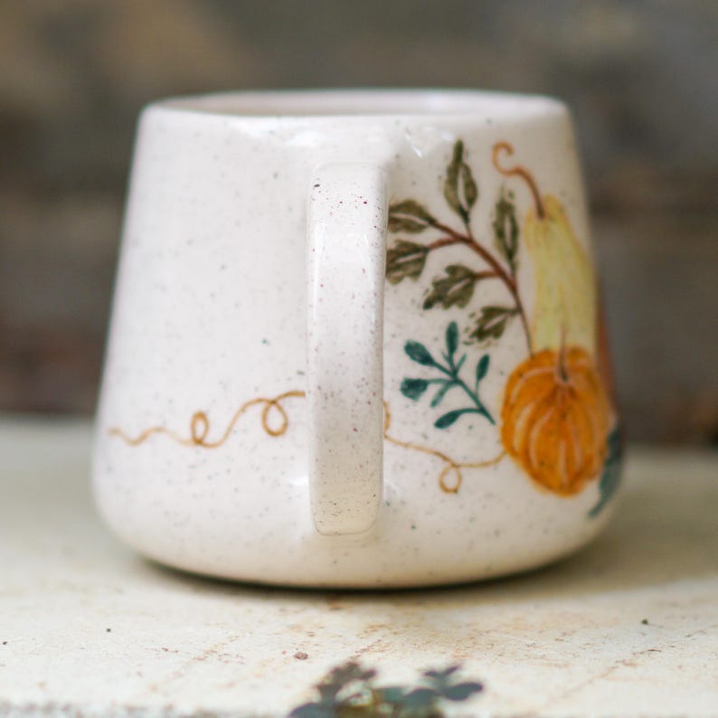Pumpkin Mug – Handmade Ceramic Coffee Mug, Fall Mug, Rustic Autumn Mug ...