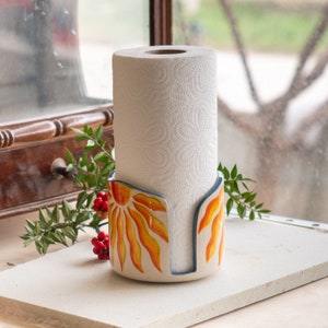 Porta-toalhas de papel - Toalheiro rústico, decoração exclusiva para casa, decoração solar