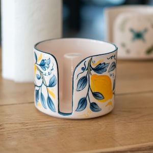 Toilet Paper Holder - Lemon Tree Decor, Toilet Roll Holder, Handmade Ceramic Toilet Paper Stand