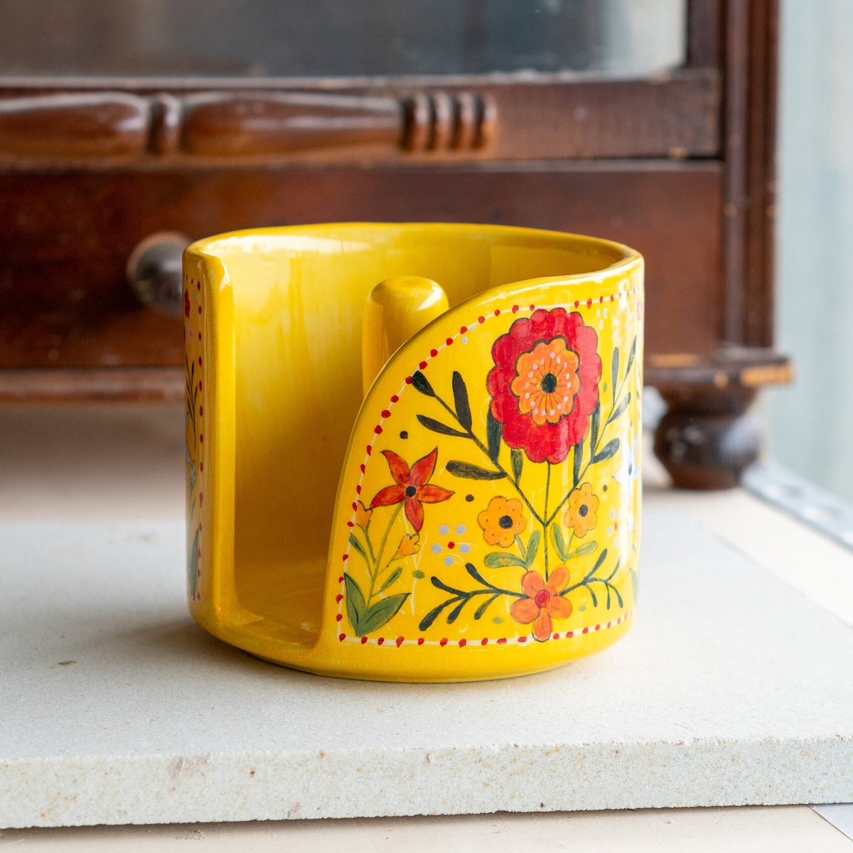 Paper Towel Holder Floral Towel Rack, Handmade Kitchen Decor - Etsy