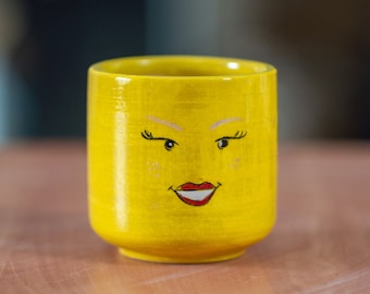 Set di tazzine da caffè espresso, tazzina da caffè espresso fatta a mano, tazzina da caffè allegra, tazzina da caffè artigianale