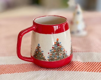 Christmas, Ceramic Mug, Pottery Coffee Mug, Handmade Noel Gift