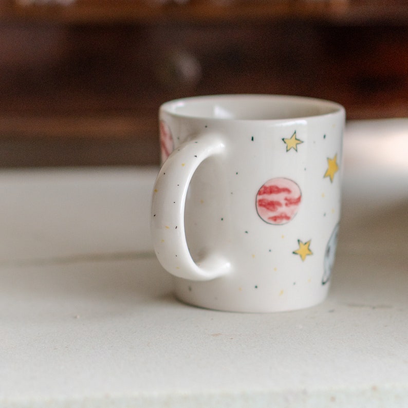 Planet Mug Space Mug Celestial, Handmade Ceramic Mug, Gift for Science Lover image 5