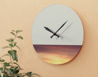 Minimalistic Acrylic Wall Clock in Neutral Beige - Modern Home Decor | Contemporary Office Decor