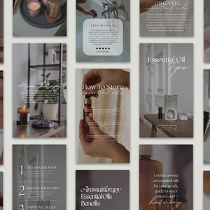 Aromatherapie Instagram Reels, Video Reels für ätherische Öle, Social Media Reel Vorlagen für ätherische Öle, Wellness, bearbeitbare Canva Vorlagen
