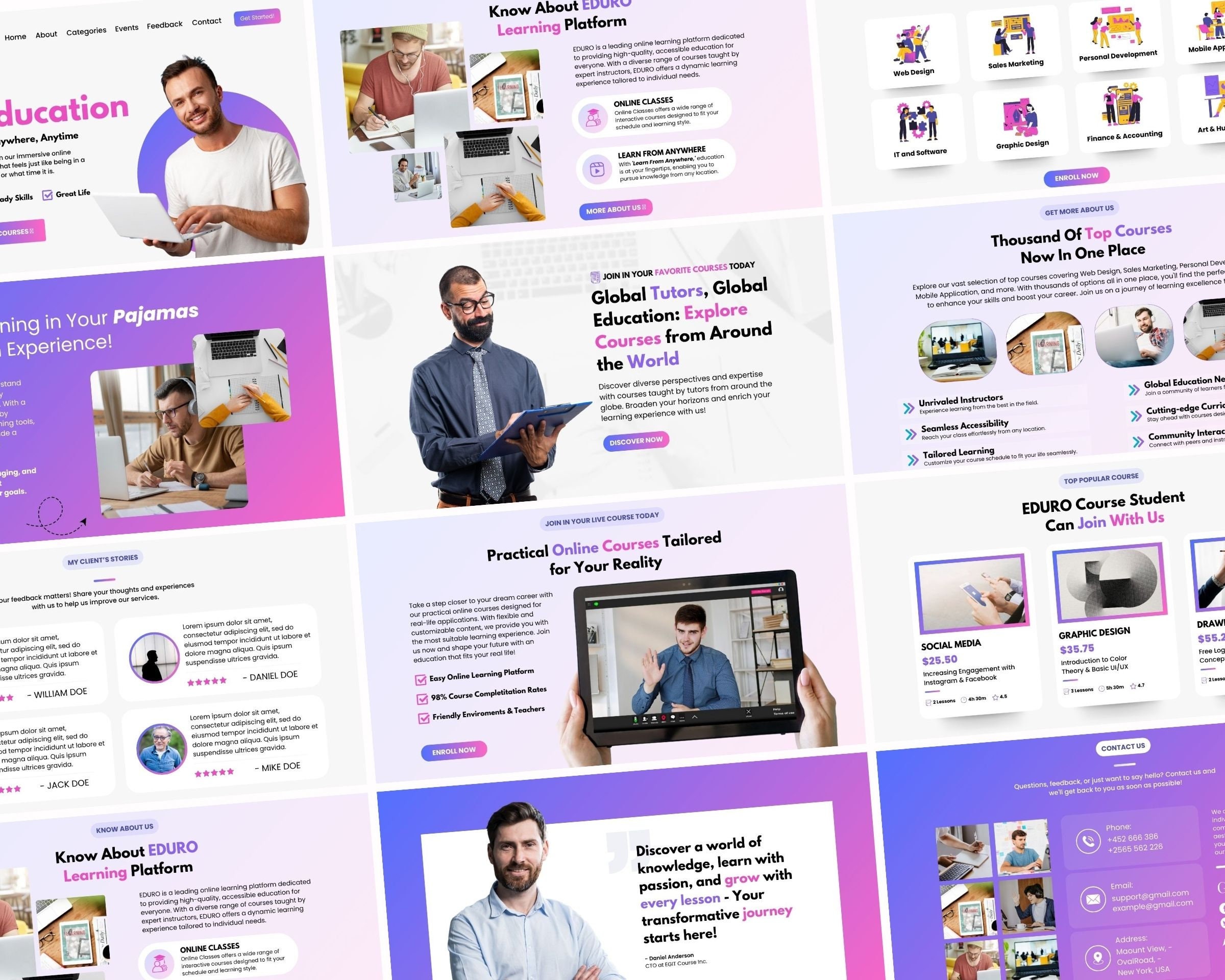 Online Course Canva Website Template, Online Courses Website Template ...
