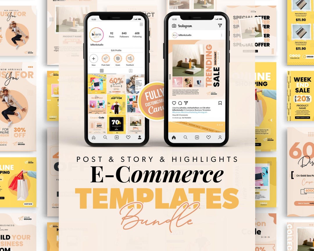 E-commerce Business Templates Bundle, Business Marketing Templates ...