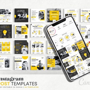 Digital Marketing Agency Canva Templates: Social Media Branding - Etsy