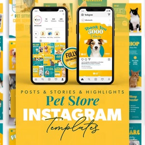 Pets Social Media Templates, Pet Store Instagram Templates, Pet Shop Grooming Business, Pet Care Tips, Dog - Cat Instagram Template