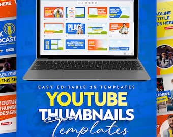 YouTube Thumbnail Templates: Editable Canva Branding Kit