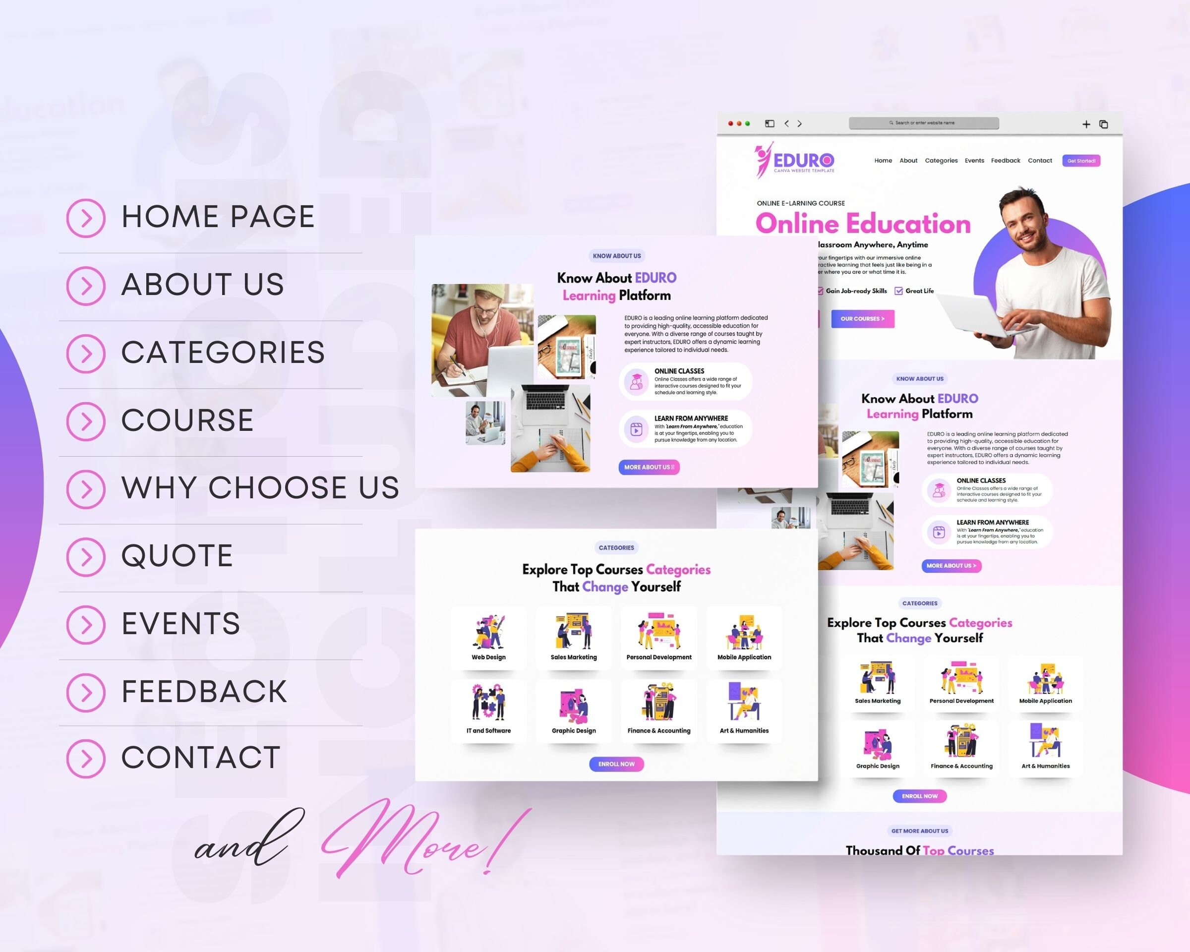 Online Course Canva Website Template, Online Courses Website Template ...