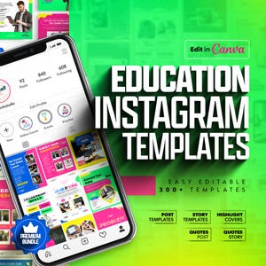 Education Canva Templates: Social Media Posts, Stories, Quotes (Digital Download)