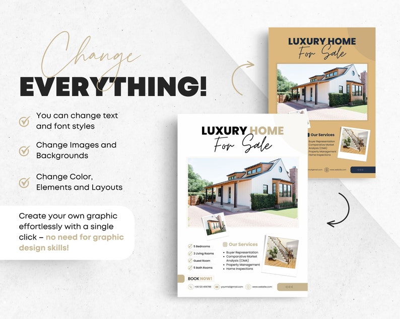 Editable Real Estate Flyer Templates: Canva Realtor Marketing (digital ...