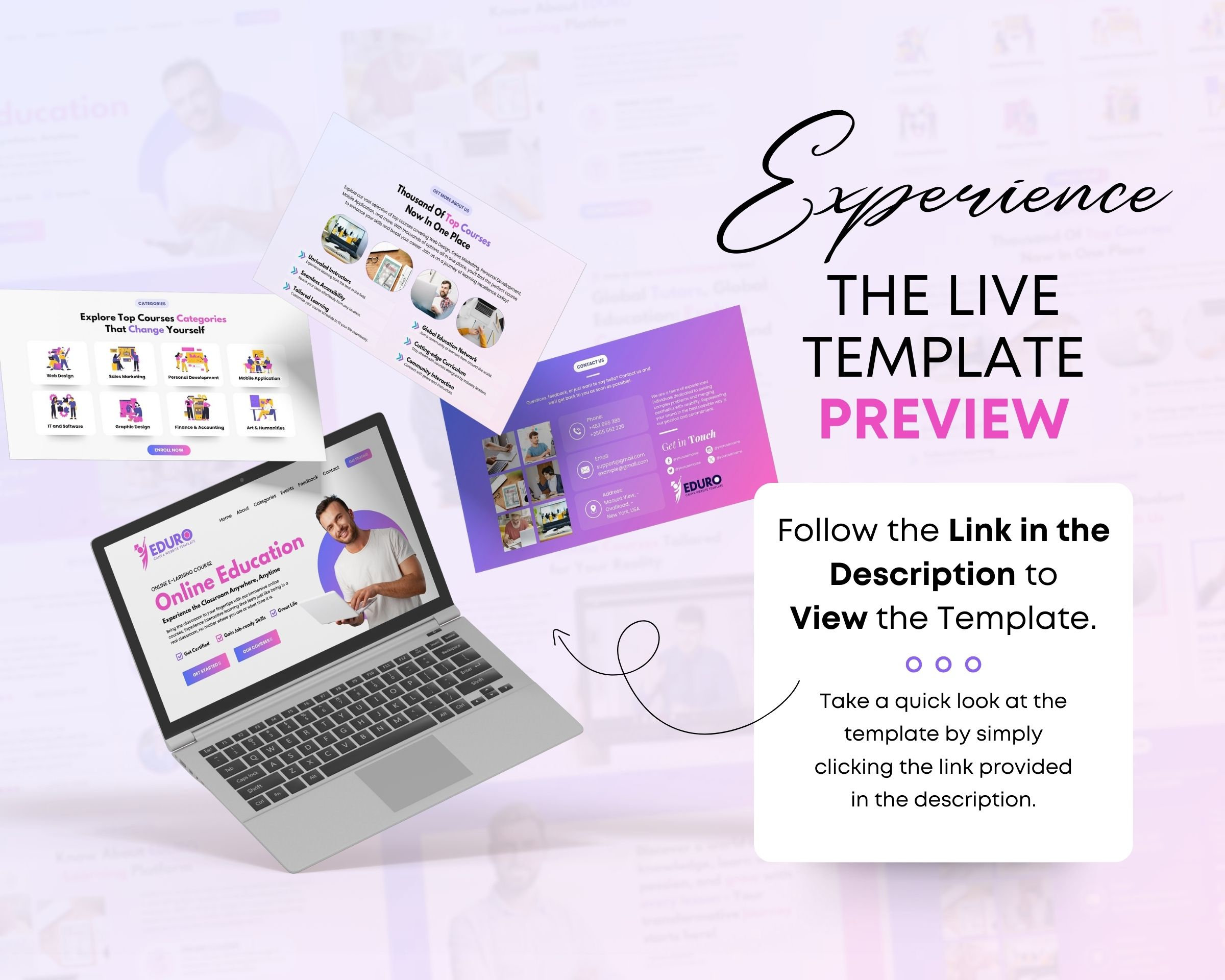 Online Course Canva Website Template, Online Courses Website Template ...