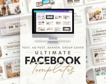 Facebook-Vorlagen, Facebook-Feed-Anzeigenvorlagen, Facebook-Gruppenabdeckungen, Post-Vorlagen, das ultimative Facebook-Vorlagenkit, Marketingvorlagen
