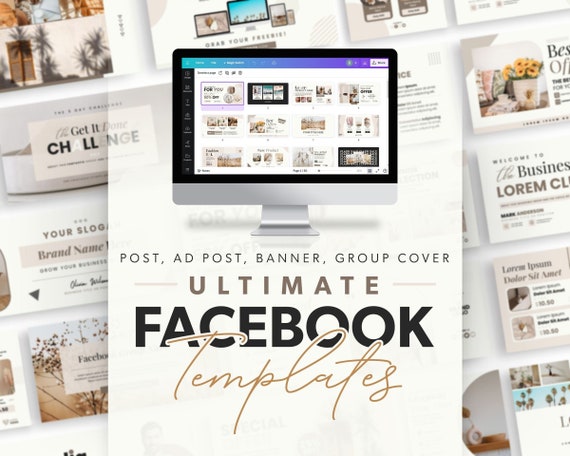Facebook Templates Kit: Social Media Posts, Ads, Covers (Canva)