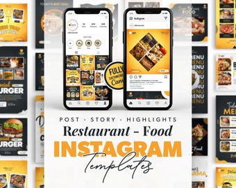 Restaurant Instagram Templates: Food Business Marketing (Canva)
