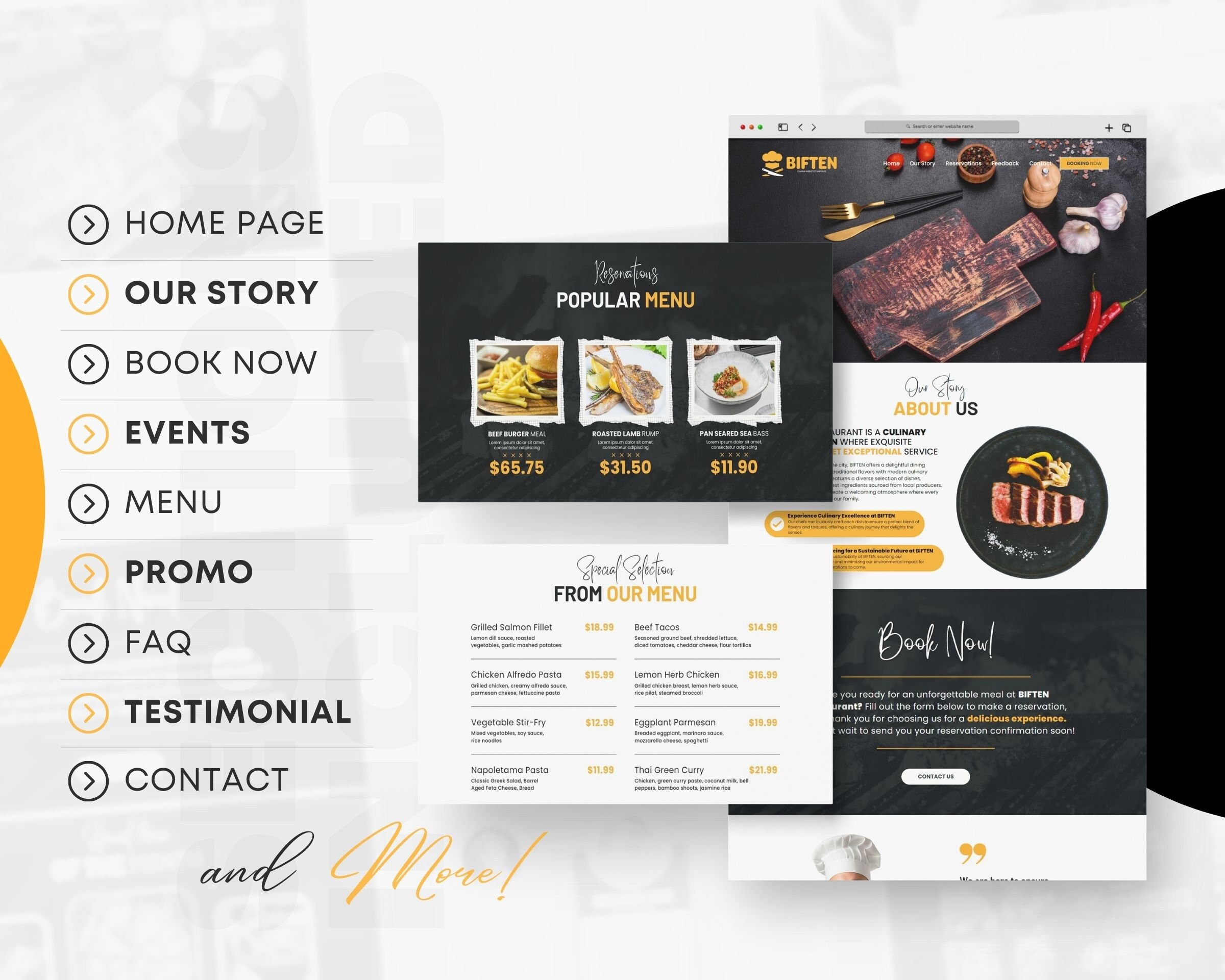 Restaurant Canva Website Template: Food Blogger Landing Page - Etsy